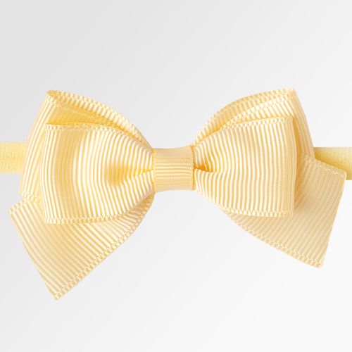 Faixa de Cabelo Bebê Laço Gorgurão - AMARELO PÓ