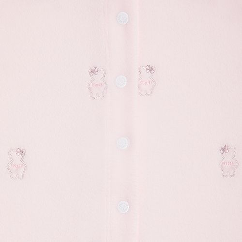 Macacão de Bebê Feminino Longo Microsoft Bordado Bailarina - ROSA BEBE