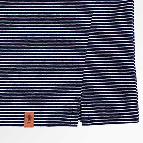 Camiseta Infantil Masculina Manga Curta Listrada com Recortes - AZUL MARINHO