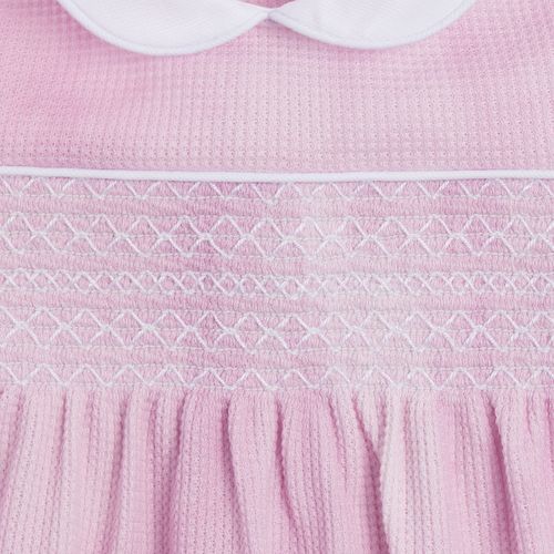 Macacão Vestido de Bebê Feminino Favos Ponto Smock Tie Dye - LILAS