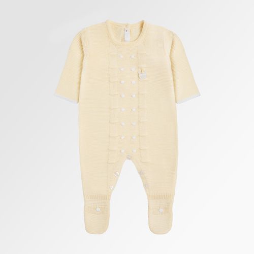 Saída de Maternidade Tricot Bordado Poás - AMARELO PÓ