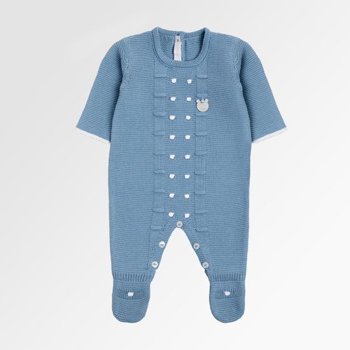 Saída de Maternidade Tricot Bordado Poás - AZUL CANTO