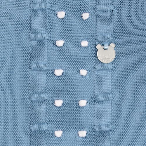 Saída de Maternidade Tricot Bordado Poás - AZUL CANTO
