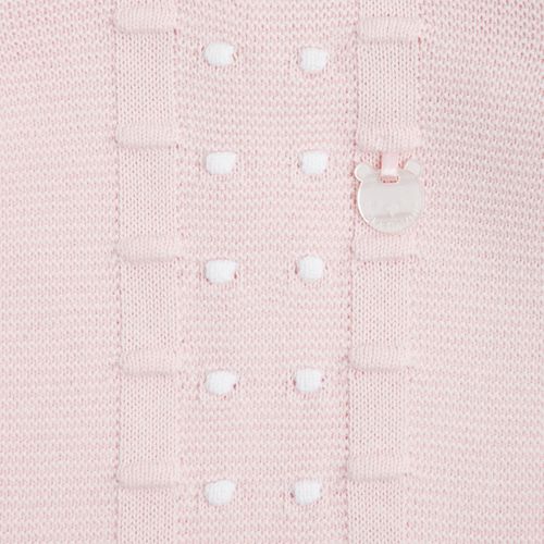 Saída de Maternidade Tricot Bordado Poás - ROSA PASTEL