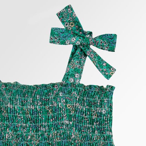 Vestido Infantil Feminino Algodão Egípcio Estampa Picnic - VERDE