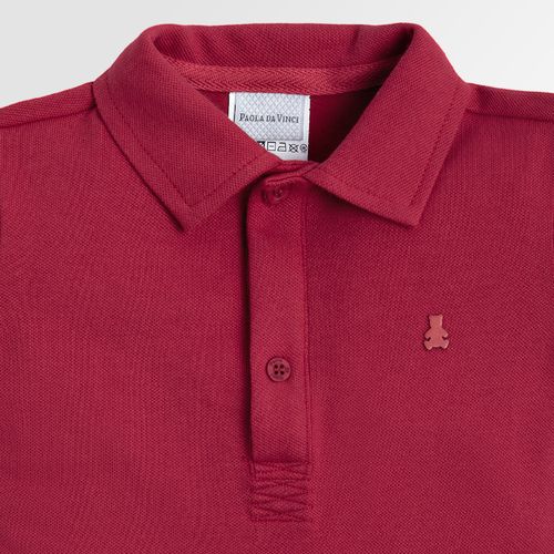 Camiseta Polo de Bebê Masculina Manga Curta Piquet Conf - VERMELHO