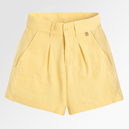 Shorts de Alfaiataria Infantil Feminino - AMARELO