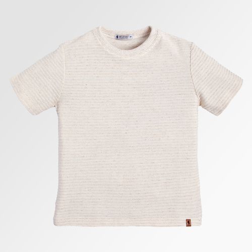 Camiseta Infantil Masculina Manga Curta Listrada Linho - CRU