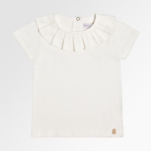 Blusa de Bebê Feminina Manga Curta - OFF WHITE