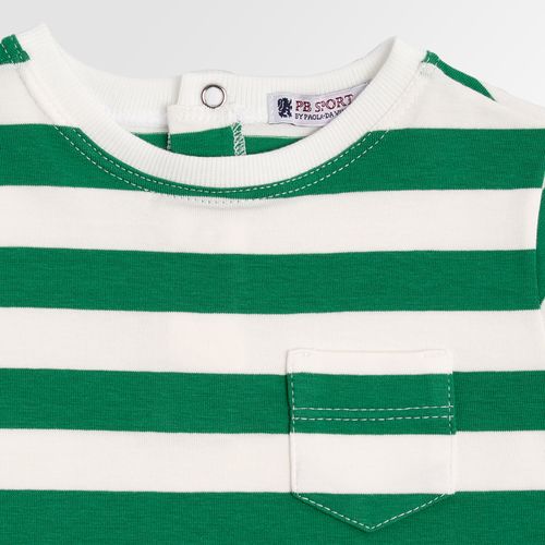 Camiseta de Bebê Masculina Manga Curta Comfy com Bolso - VERDE