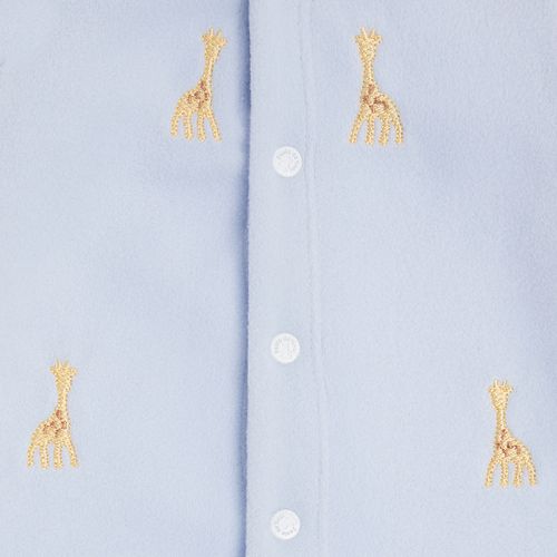 Macacão de Bebê Masculino Longo Microsoft Bordado Girafas - AZUL BEBE