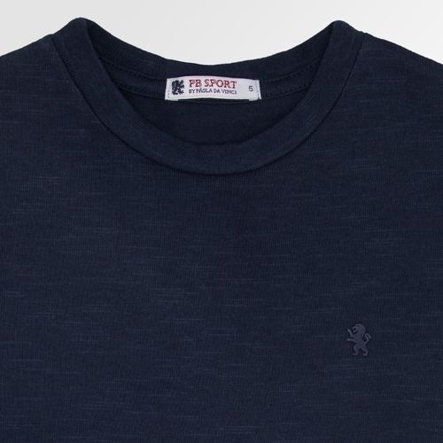 Camiseta Infantil Masculina Manga Curta Malha Flamê - AZUL MARINHO
