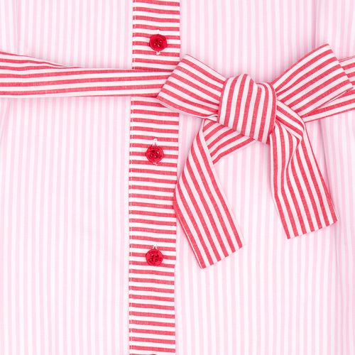 Vestido Infantil Feminino Chemise Listrado Color - ROSA
