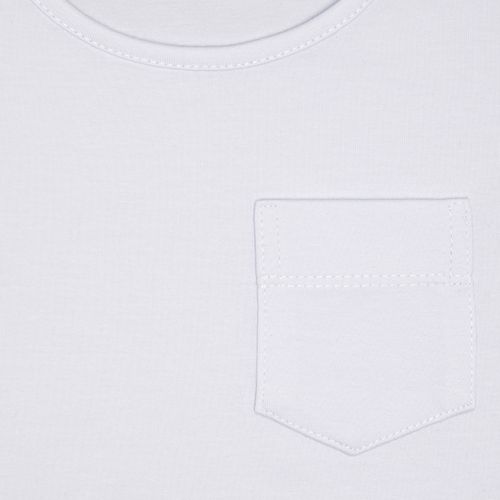 Camiseta Infantil Feminina Manga Curta Cotton com Bolso - BRANCO