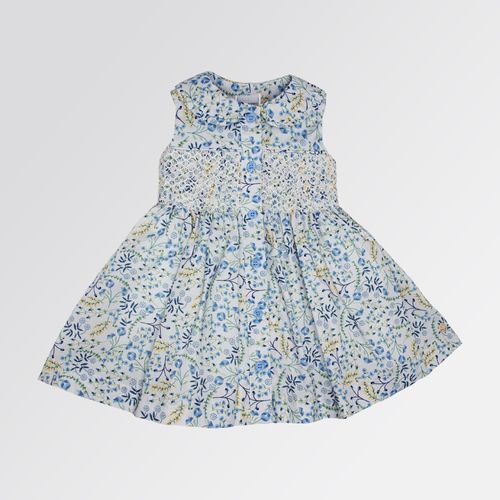 Vestido de Bebê Feminino Algodão Egípcio Estampa Caleidoscópio - AZUL BEBE