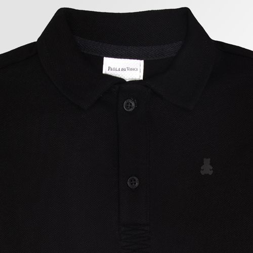 Camiseta Polo de Bebê Masculina Manga Curta Piquet Conf - PRETO