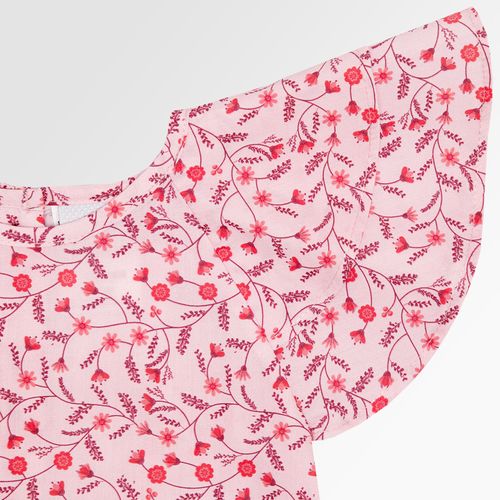Bata de Bebê Feminina Manga Curta Algodão Egípcio Estampa Artsy - ROSA