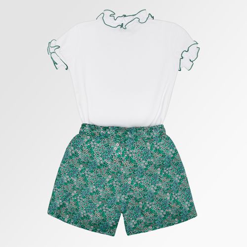 Conjunto Infantil Feminino Oxford Estampa Picnic - VERDE