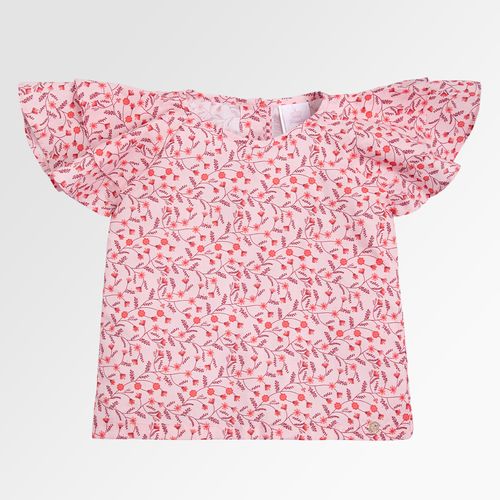 Bata Infantil Feminina Manga Curta Algodão Egípcio Estampa Artsy - ROSA