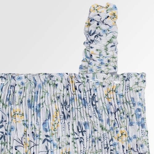 Jardineira de Bebê Feminina Oxfordine Estampa Caleidoscópio - AZUL