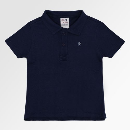 Camiseta Polo Infantil Masculina Manga Curta Piquet Conf - AZUL MARINHO