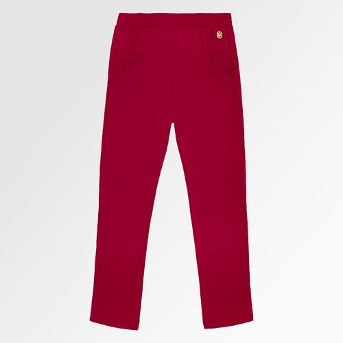 Legging Infantil Feminina Suplex com Bolsos - VERMELHO