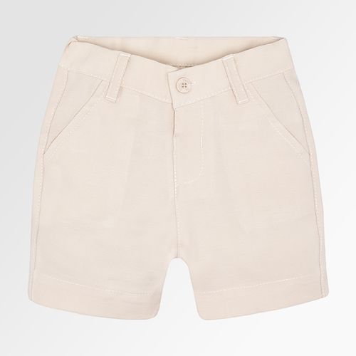Bermuda de Bebê Masculina com Bolso - BEGE