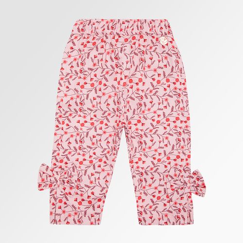 Calça de Bebê Feminina Fustão Estampa Artsy com Laço Lateral - ROSA