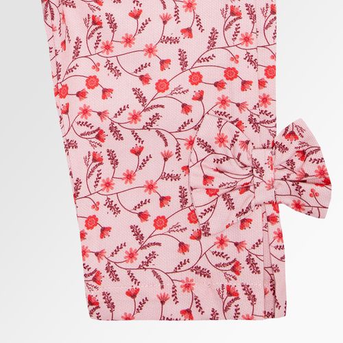 Calça de Bebê Feminina Fustão Estampa Artsy com Laço Lateral - ROSA
