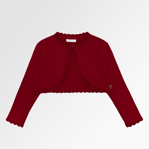 Bolero Infantil Feminino Tricot Rendado - VERM RED NIGHT