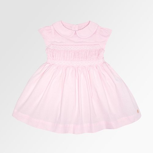 Vestido de Bebê Feminino Ponto Smock Anarruga - ROSA