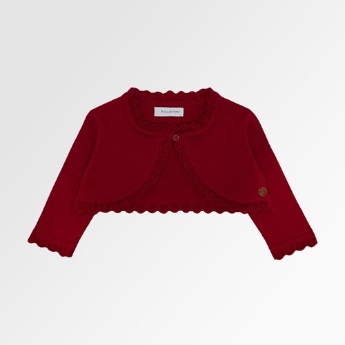Bolero de Bebê Feminino Tricot Rendado - VERM RED NIGHT