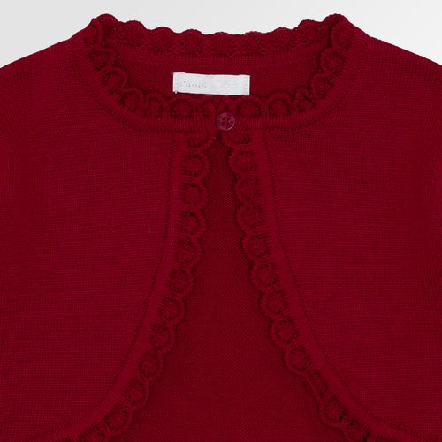 Bolero Infantil Feminino Tricot Rendado - VERM RED NIGHT