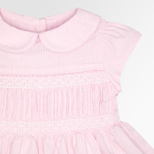 Vestido de Bebê Feminino Ponto Smock Anarruga - ROSA
