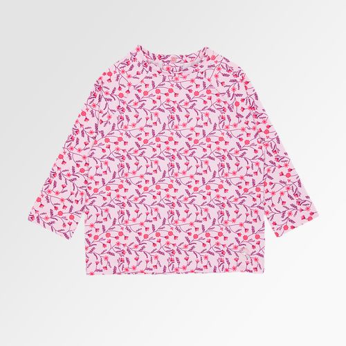 Camiseta de Bebê Feminina Manga Longa com Proteção UV50+ Estampa Artsy - ROSA