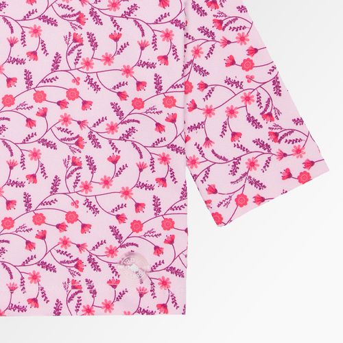 Camiseta de Bebê Feminina Manga Longa com Proteção UV50+ Estampa Artsy - ROSA