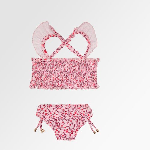 Biquíni de Bebê Feminino com Proteção UV50+ Estampa Artsy - ROSA