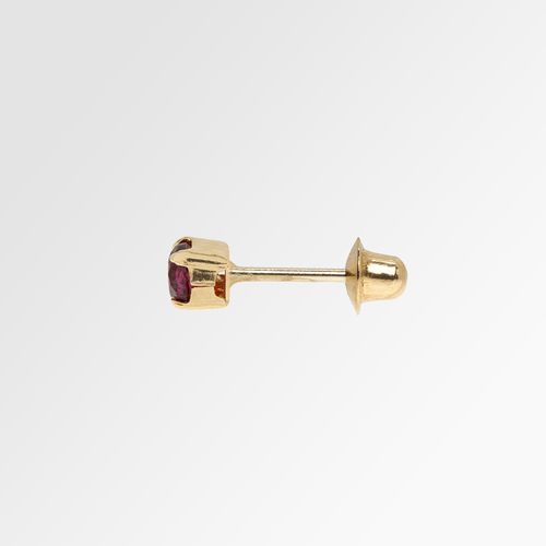 Brinco de Bebê Feminino Solitário Ouro 18k - VERMELHO