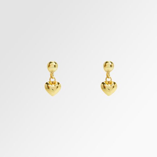 Brinco de Bebê Feminino Coração 4 mm Ouro 18k - UNICO