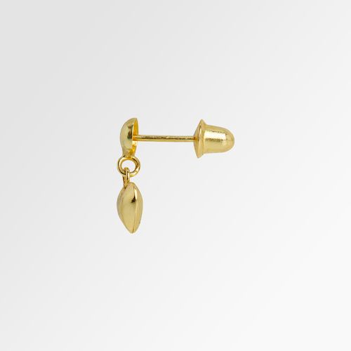 Brinco de Bebê Feminino Coração 4 mm Ouro 18k - UNICO