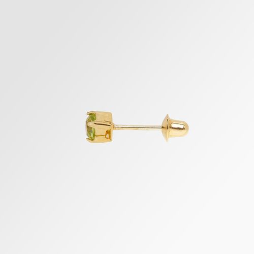 Brinco de Bebê Feminino Solitário Ouro 18k - VERDE