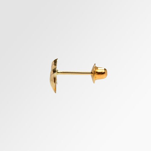 Brinco de Bebê Feminino Coração Duplo Ouro 18k - UNICO