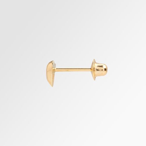 Brinco de Bebê Feminino Coração Berloque com Forro Ouro 18k - UNICO