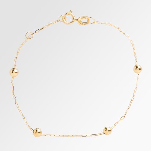 Pulseira de Bebê Feminina Bolinha Ouro 18k - UNICO