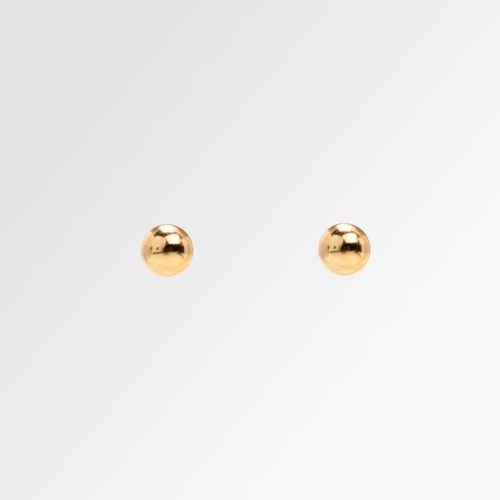 Brinco de Bebê Feminino Bolinha 3 mm Ouro 18k - UNICA