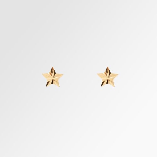 Brinco de Bebê Feminino Estrela Lapidada Ouro 18k - UNICO