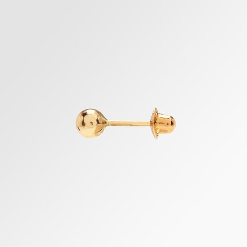 Brinco de Bebê Feminino Bolinha 3 mm Ouro 18k - UNICA