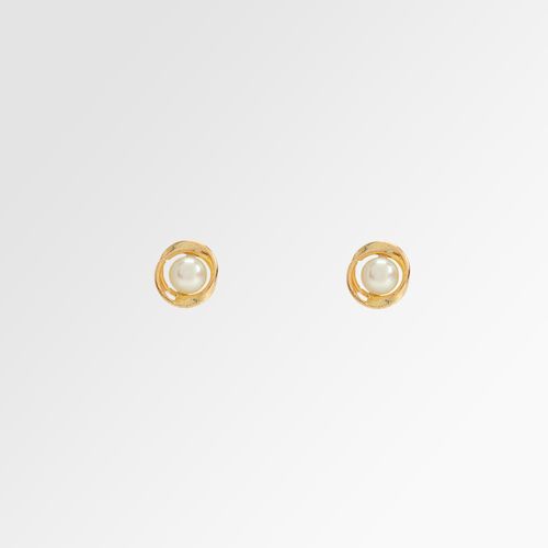 Brinco de Bebê Feminino Pérola Rococó 2,5mm Ouro 18k - UNICO