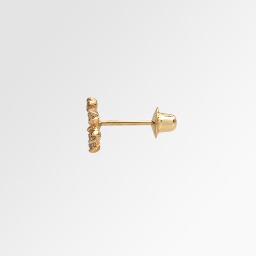 Brinco de Bebê Feminino Chuveiro Diamantado Ouro 18k - UNICO
