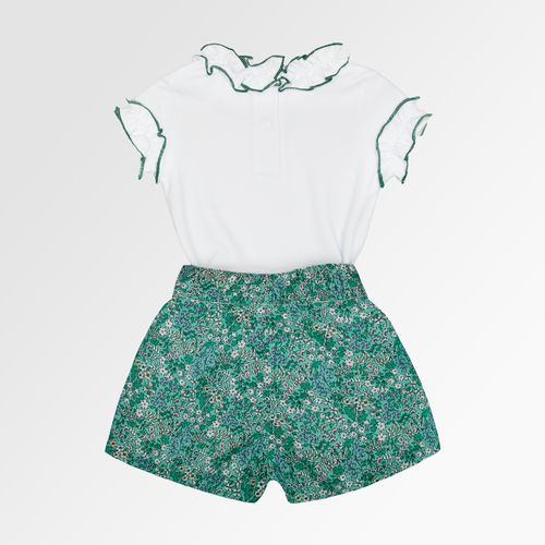 Conjunto de Bebê Feminino Oxford Estampa Picnic - VERDE